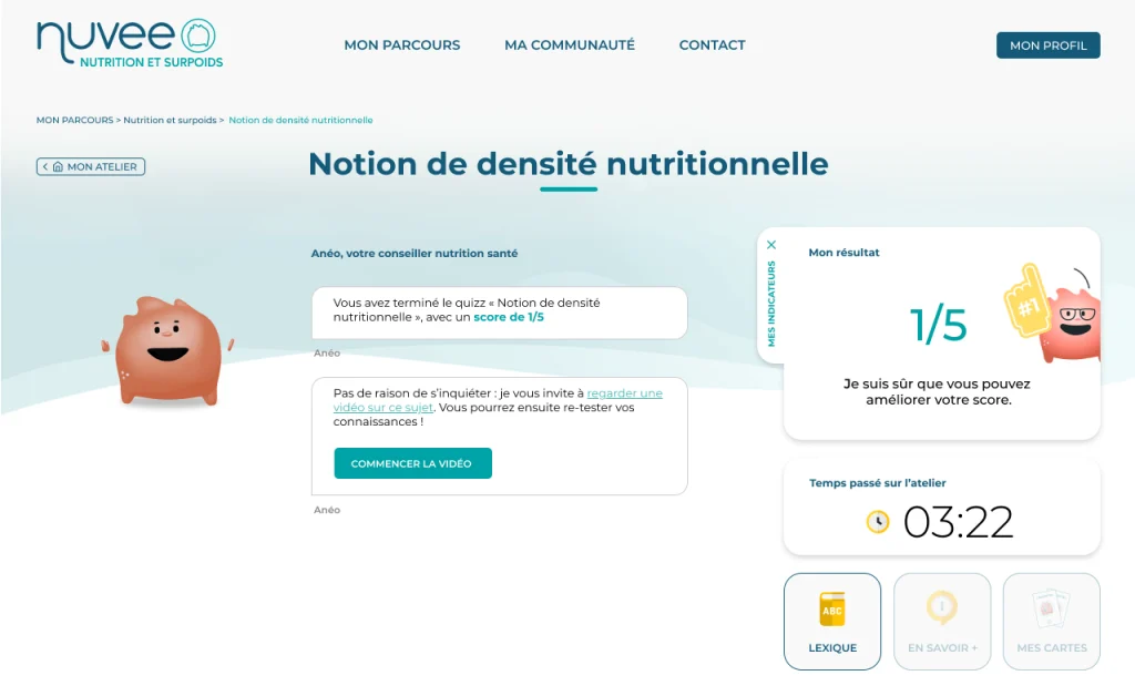 Nuvee premier espace pédagogique nutrition obésité