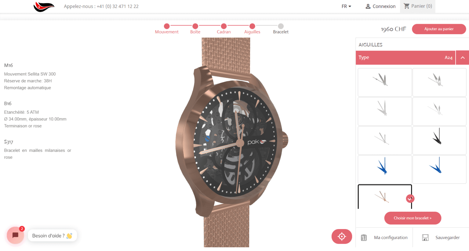 personnaliser montres bijoux configurateur 3d